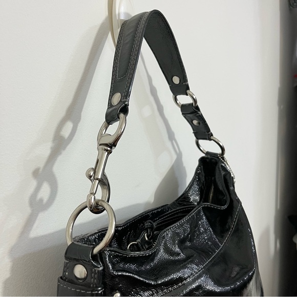 Coach patent leather hobo handbag in black - Picture 6 of 15